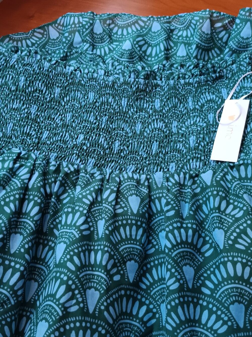 NWT J. Marie Ocean Blue & Green Midi Skirt Dress Sz Large